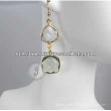 Gold Crystal Chalcedony Gemstone Earrings Wholesale 925 Sterling Silver Earrings